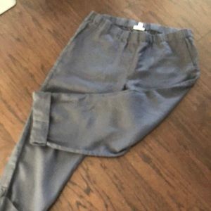 J. Jill Pure Linen gray cuffed pants with elastic waist size L